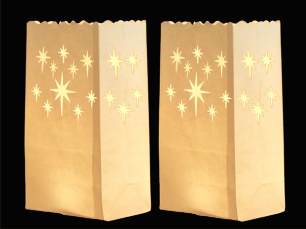 Küünlalatern paberist Tähed 6tk/pk valge, väike Heyda/6