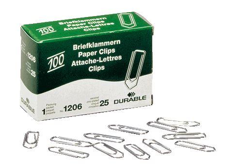 Kirjaklamber 26mm, tsink 100tk/pk, Durable /20