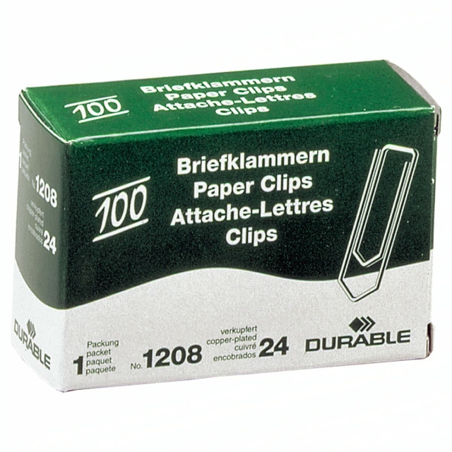 Kirjaklamber 32mm, vask 100tk/pk, Durable /20